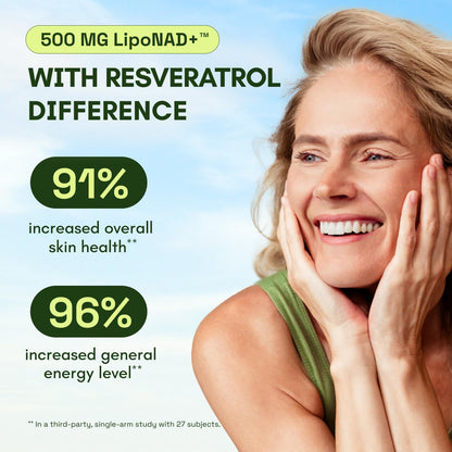 NAD+ Supplement MNM Alternative - Liposomal Nicotinamide Riboside, Resveratrol, Quercetin by Reus Research - High Purity NAD+ Supplement for Anti-Aging, Energy, Focus - 80