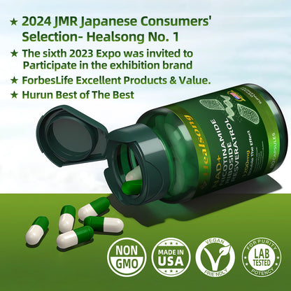 NAD+ Supplement MNM Supplement Alternative - Liposomal Nicotinamide Riboside, Resveratrol High Purity NAD+Supplement for Anti-Aging, Energy 80 Capsules